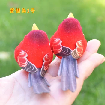

Simulation birds love happy birds refrigerator affixed with flocking home setting shooting props gifts optional decoration dies