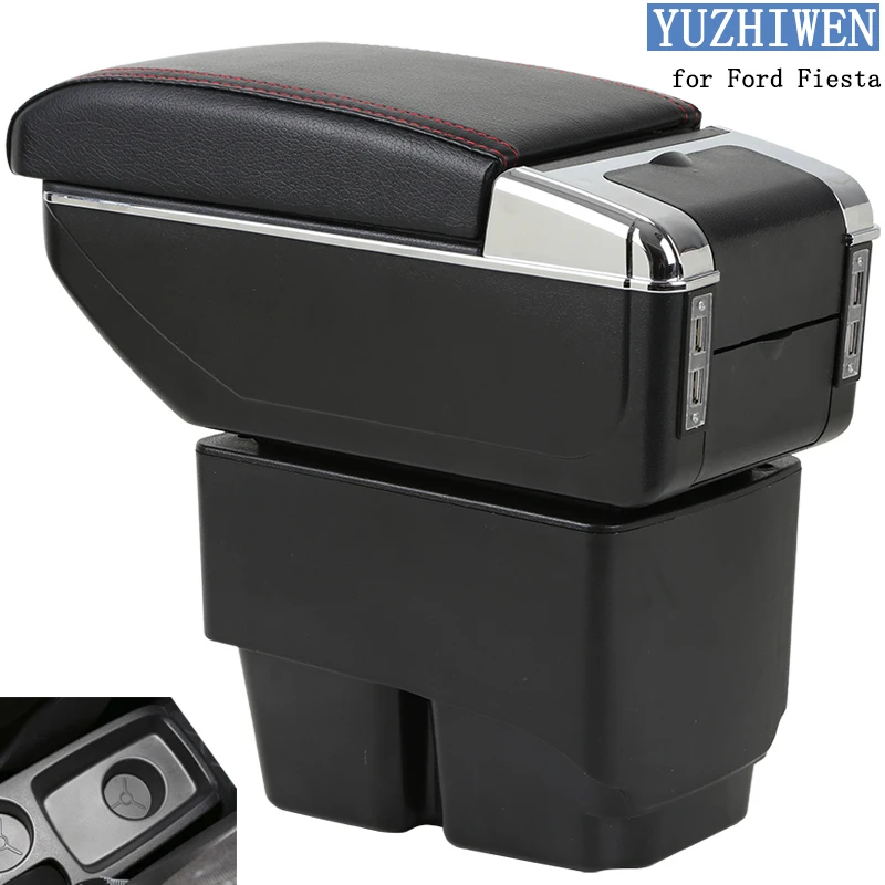 For Ford Fiesta armrest font b box b font Fiesta MK6 7 universal 2009 2017 car