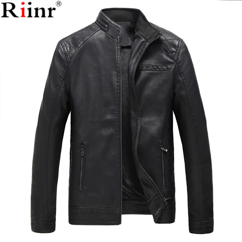 Бренд riinr, мотоциклетные кожаные куртки, Мужская осенняя и зимняя кожаная одежда, мужские кожаные куртки, мужские деловые повседневные пальто