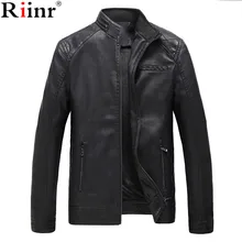 Бренд riinr, мотоциклетные кожаные куртки, Мужская осенняя и зимняя кожаная одежда, мужские кожаные куртки, мужские деловые повседневные пальто