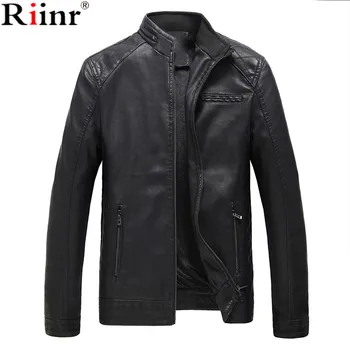 

Riinr Brand Motorcycle Leather Jackets Men Autumn and Winter Leather Clothing Men Leather Jackets Male Business Casual Coats