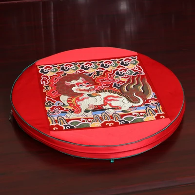 Luxury Floral Thick Seat Cushion Round Sofa Mat High End Chinese Mulberry Silk Chair Cushions Home Decor Seat Pad - Цвет: red Kirin