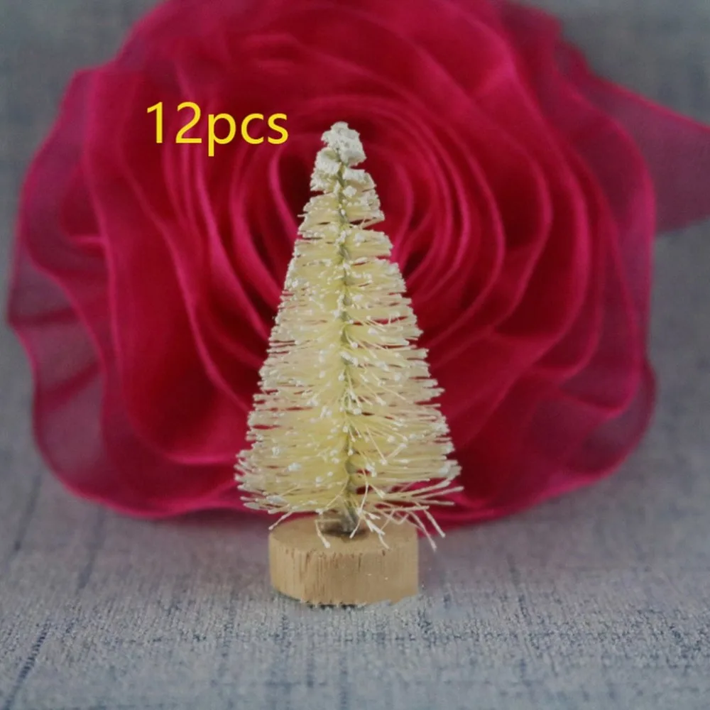 Новые 12 шт. DIY елки маленькие сосновые мини деревья размещенные в настольные