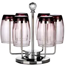 Хит 304! модный держатель для стаканов из нержавеющей стали, стойки для стаканов, подставка для стаканов, бокалов для вина, держатель для стаканчиков с 6 вращающимися крючками, Прямая поставка