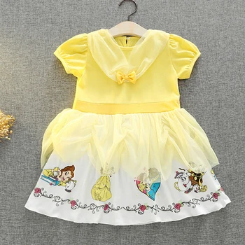 

2018 New girls summer floral dress princess Snow White Dress Girl Dress Halloween Costume paty cosplay dress for girl