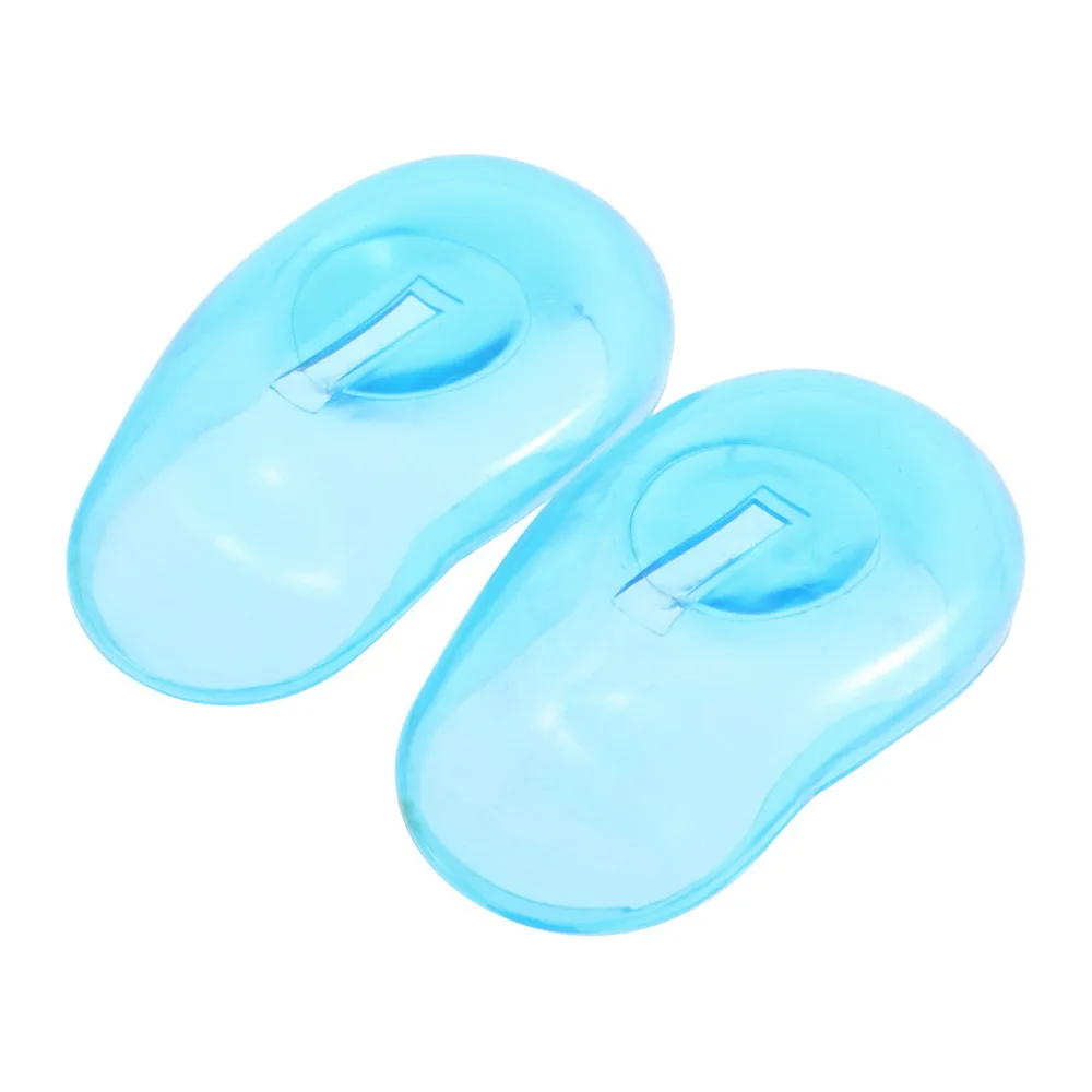 2 шт./пара Универсальный прозрачное силиконовое покрытие для уха краска для волос щит Защитите салон Цвет Синий защиты ушей от краситель - Цвет: Небесно-голубой