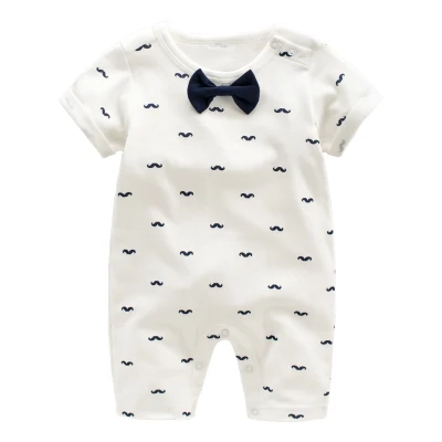 Новорожденных одежда летний ребенок тела одежды восхождение одежда для малышей новорожденных летняя с короткими рукавами комбинезон - Цвет: Белый