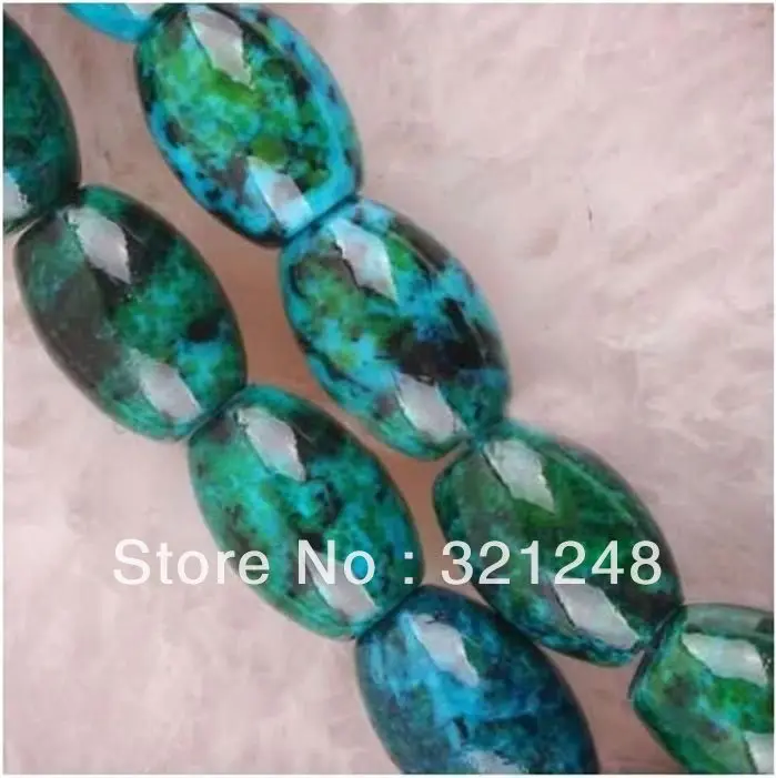 

Free shopping new 2014 diy 8X12mm Azurite Chrysocolla Loose Beads 15" GE5364
