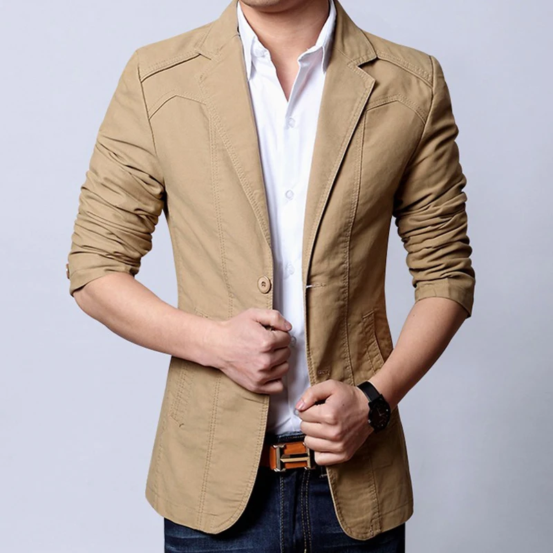 Мужская куртка-блейзер высокого качества одноцветное slim fit Пиджаки мужские костюмы деловые повседневные весна-осень мужской пальто jaqueta