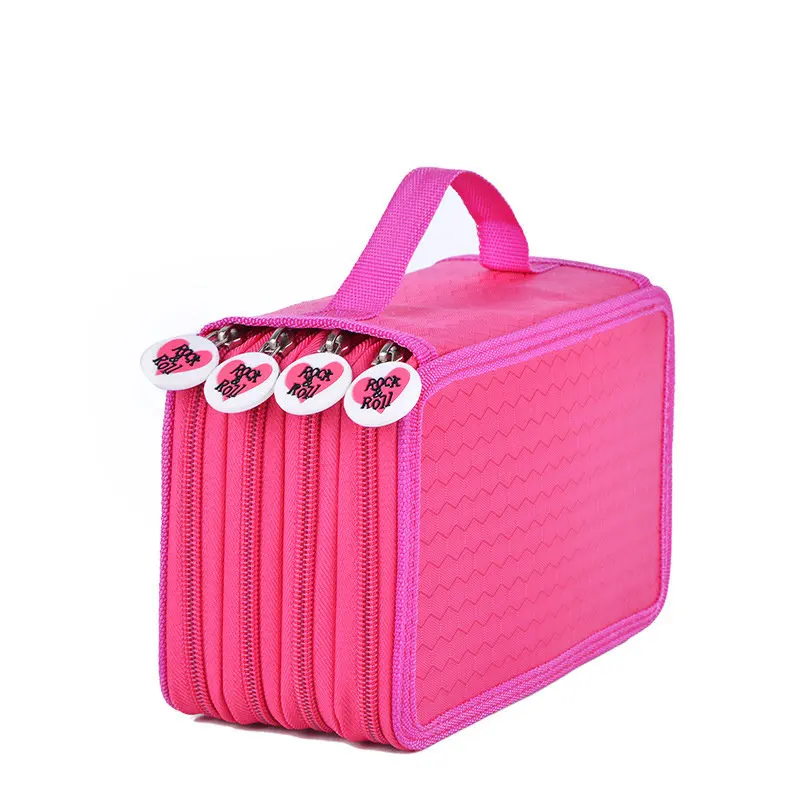 Caixa de Papelaria Esboço Escola Lápis Case Buracos Penalidade Grande Zíper Caneta Bolsa Quatro Multi Camadas Menino Meninas Conjunto 72 12 Material escolar e de escritório