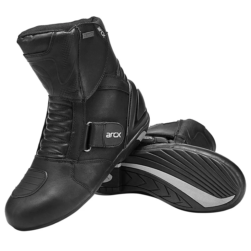 ARCX/; водонепроницаемые ботинки в байкерском стиле; Высококачественная кожаная обувь В рыцарском стиле; мотоциклетные ботинки для мотокросса; Цвет Черный; размеры 39, 40, 41, 42, 43, 44, 45