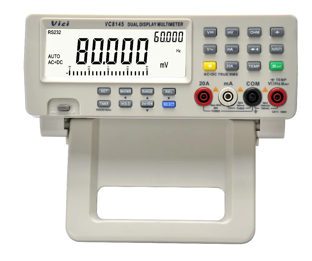 VC8145 VC8045 настольный мультиметр 1000 В 20A Цифровой мультиметр автоматический диапазон Multimetro Цифровой вольтметр Ом DCV/ACV/DCA/ACA