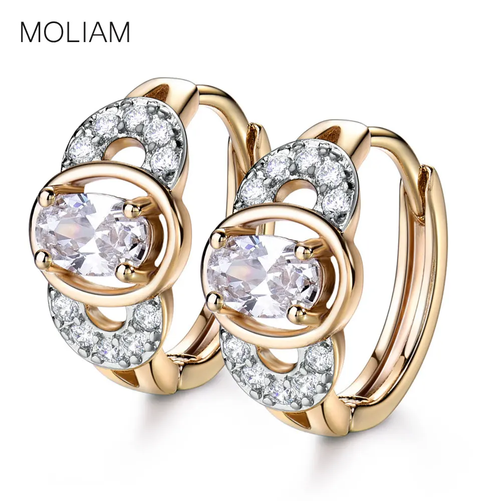 Женские модные серьги кольца MOLIAM 2017 белый кристаллический кубический двуокись