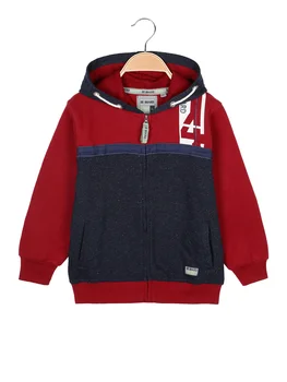 

Two-color Hooded Zipper Sweatshirt
