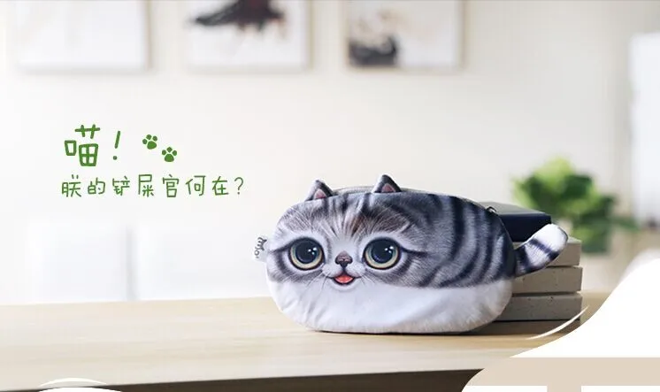 Kawaii школьная Ручка для детей пенал 3D животное кошка подарок леди девушка косметичка Кошелек и кошелек держатель монет сумка