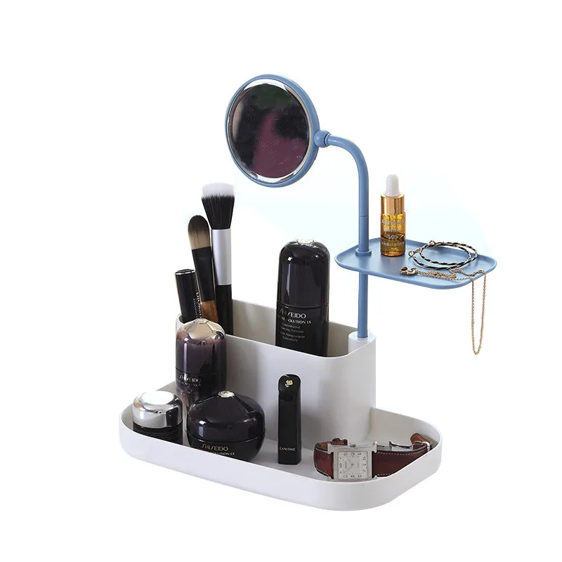 

Desktop DIY Makeup Jewelry Debris Storage Box Stationery Storage Drawer PP Cosmetic Storage Box With a mirror