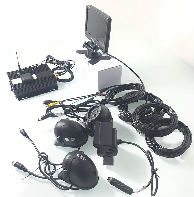 Suporte de Rede Host de Monitoramento de Vídeo de Ciclo de Baixa Proteção da Tensão Global Caminhão Suíte Monitoramento Ahd 4ch Cartão sd Gravador 4g Gps 14 Câmera multiângulo automotiva