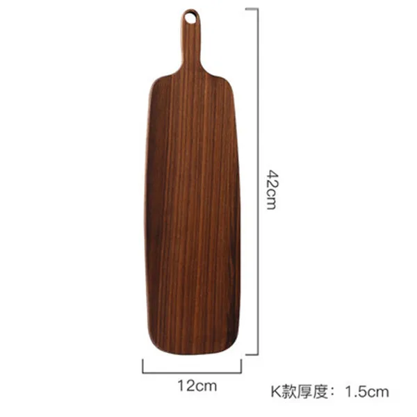 long walnut Деревянные Разделочные Блоки из бука, для пиццы, хлеба, фруктов, овощей, разделочная доска, крепкая, нескользящая, для дома, кухонные инструменты, аксессуары - Цвет: long walnut