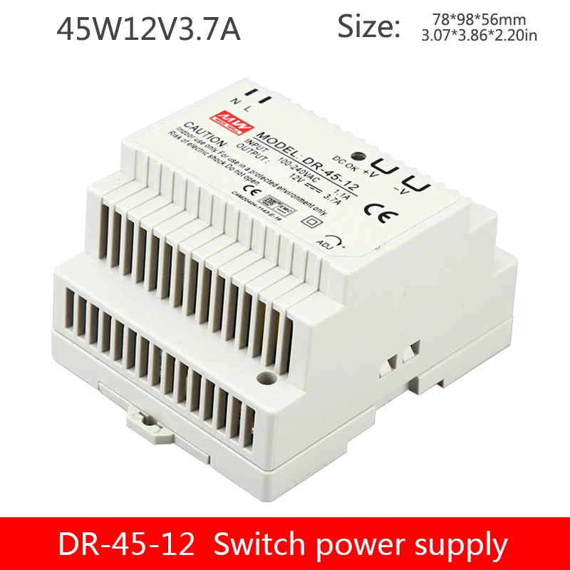 DR 45 12v3.5a импульсный источник питания Вт 12 В блок типа Din рейка А регулятор