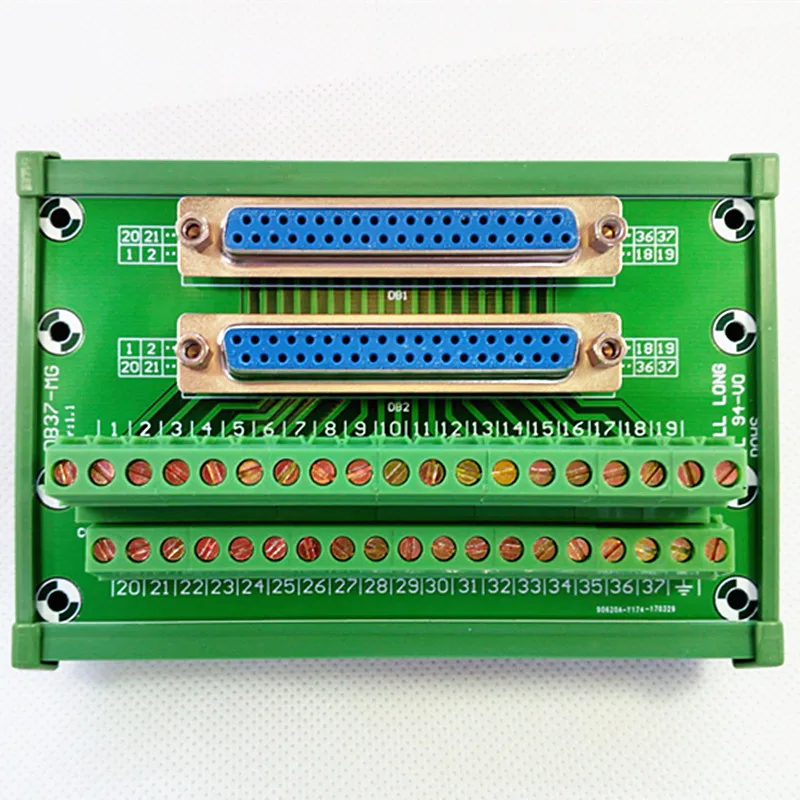 Módulo de Interface Bloco de Terminais D-sub Rail Mount Dupla Feminina Header Breakout Board Conector. Db37 Din 6 Cheap terminal block