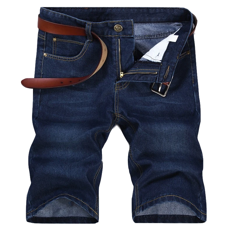 

Denim shorts summer new men's quality denim shorts men's cotton straight short jeans men's blue casual five-point denim shorts
