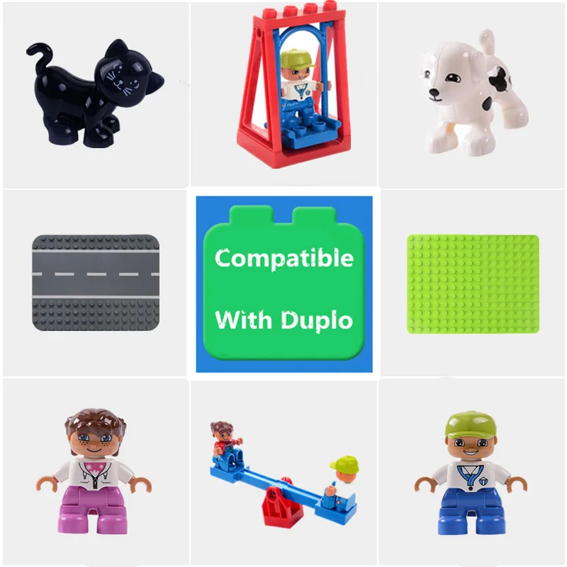 

Big Particle Diy Building Blocks Base Plate Compatible With Duploed Baseplate Bricks Toys For Children Figures Animals Kids Gift