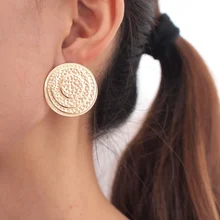 MANILAI, серьги-гвоздики в стиле панк из цинкового сплава, женские Модные Винтажные золотые серебряные цвета, металлические серьги с шероховатой поверхностью, ювелирные изделия