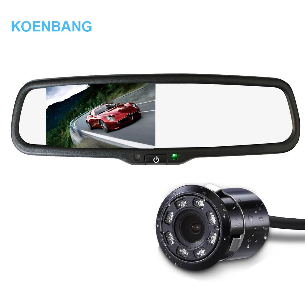 KOENBANG 4 3 HD 1000cd m2 800 480 Car Rearview TFT LCD Mirror Monitor Night Vision