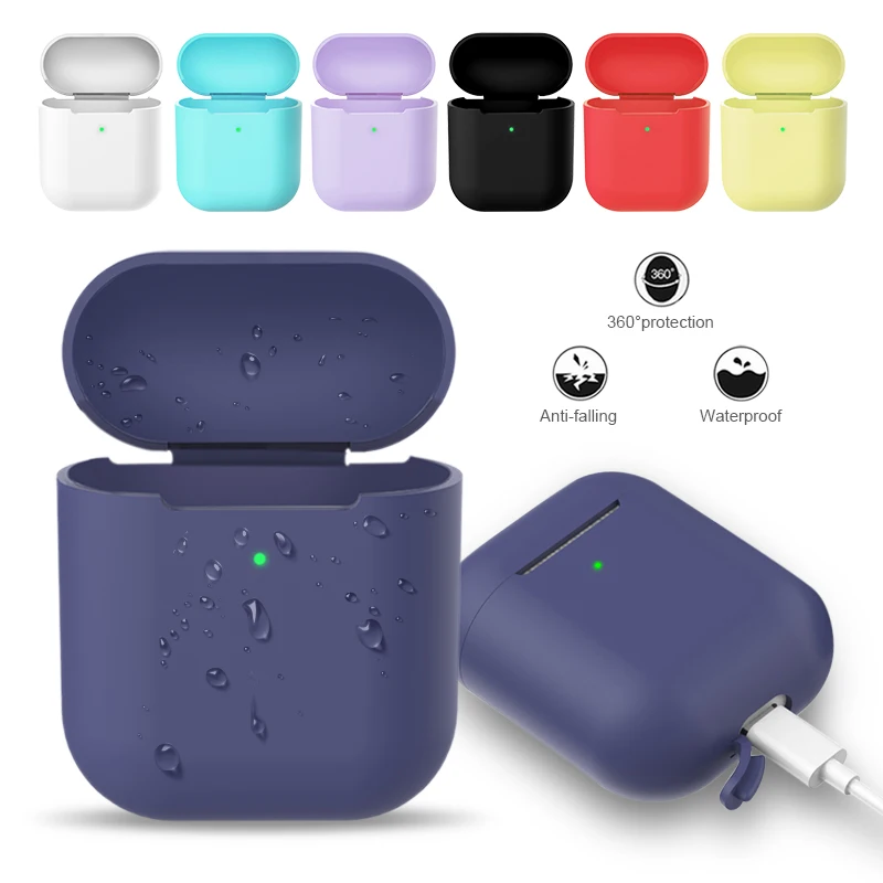 Чехол для наушников Apple AirPods 2 мягкий силиконовый чехол беспроводных Bluetooth