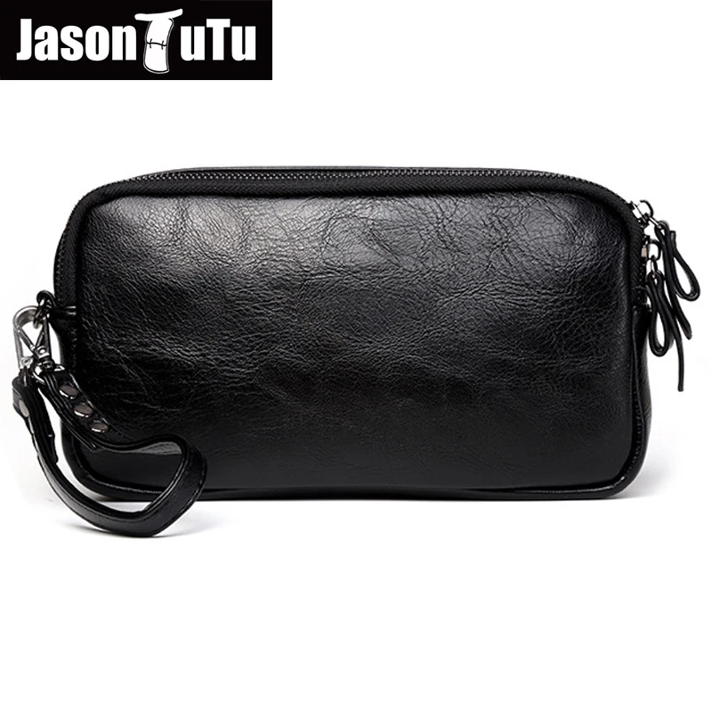 JASON TUTU 2019 New Listing Casual Men leather bag Clutch wallets purse Unisex Women handbag phone bag Bolsas free shipping B532 JASON TUTU 2019 New Listing Casual Men leather bag Clutch wallets purse Unisex Women handbag phone bag Bolsas free shipping B532