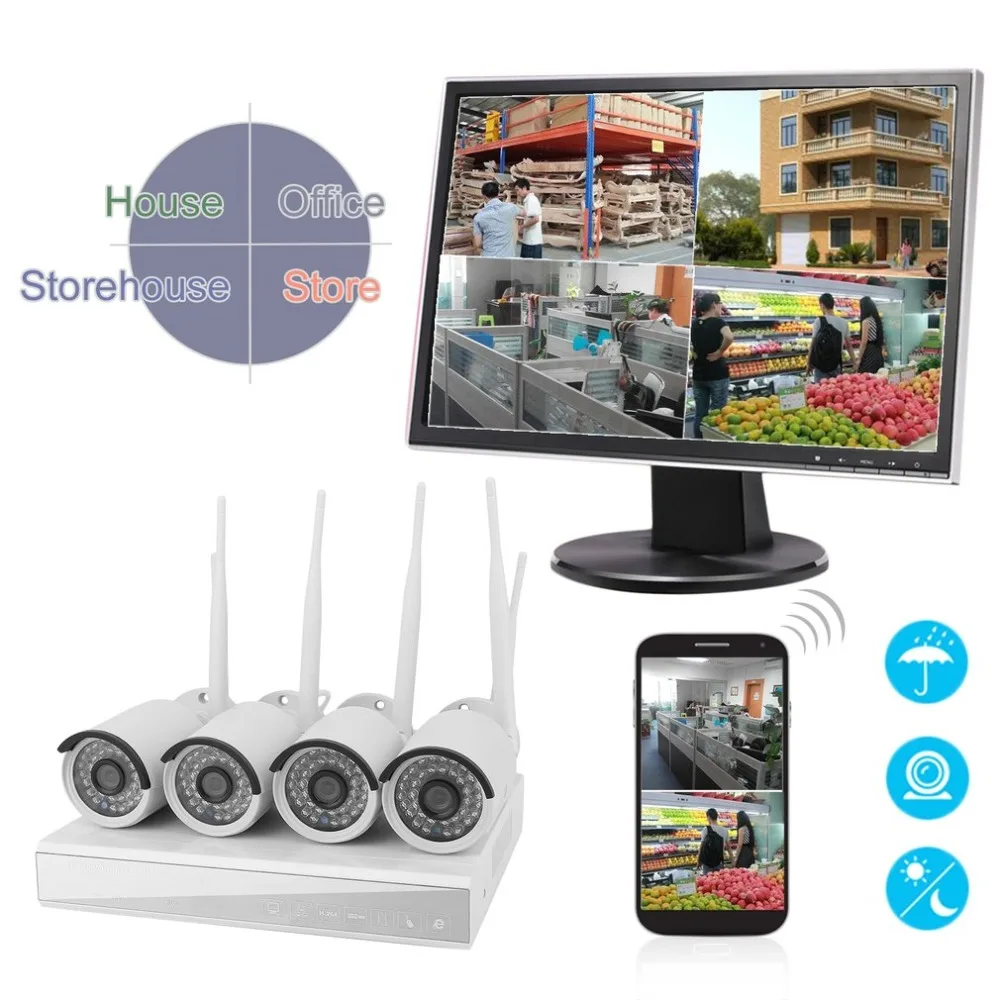 

XF1604S-LW-K/XF1604H-LW-K Professional 4 Channels Wireless Network Video Recoder IP Camera Home Security Device Sets