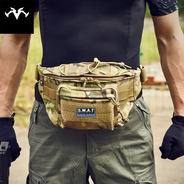 US $8.19 Outdoor Sports leisure Waterproof Tactical Waist Bag Utility Magazine Pouch riding pockets phone ca