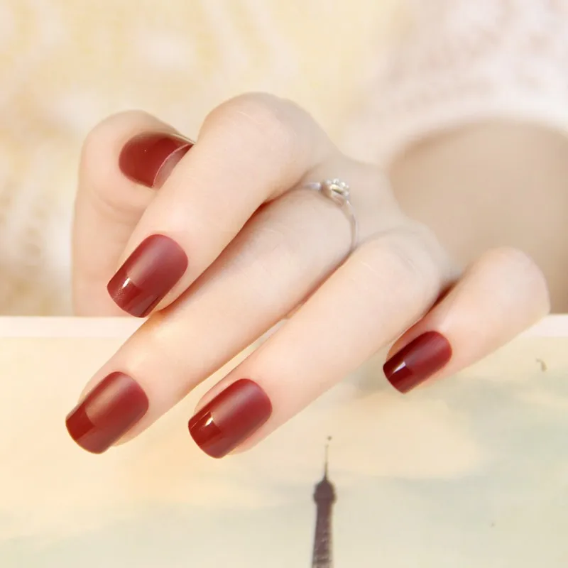Mulheres do Projeto da Arte Dicas da Arte do Unha Unhas Arylic Falsas Faça Você Mesmo Decoração Atacado Postizas Unha Cobertura Completa Preto Cor 24 Pcs Abs 11 Cheap Unhas postiças
