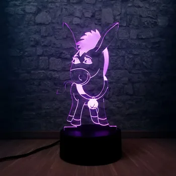 

Novelty Gift Cartoon Cute Little donkey 3D LED Kid Night Light 7 Color Change Bedroom Decor Table Lamp Birthday Gift Kid Toy
