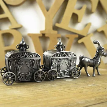 

Metal Fawn Cart Teeth Hair Modelling Box Romantic Fairy Baby Teeth Hair Storage Box