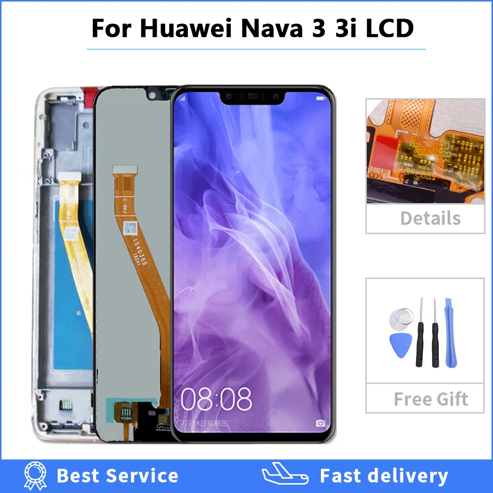 

lcd For Huawei Nova 3i LCD Display Touch Screen INE LX2 L21 Replacement LCD for Huawei Nova 3 LCD PAR LX1 LX9 Screen with frame