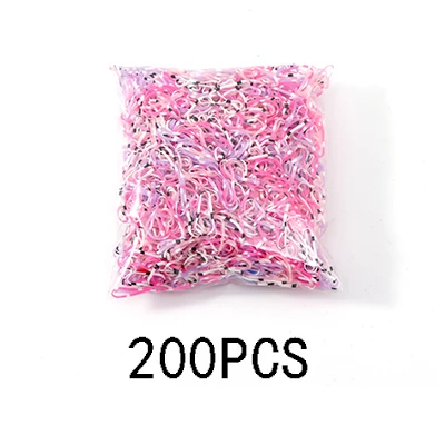 Colour 9 200/1000 шт милые цветные кольца для девочек, Одноразовые эластичные резинки для волос, резинка для хвоста, резинки для волос, Детские аксессуары для волос - Цвет: Colour 9