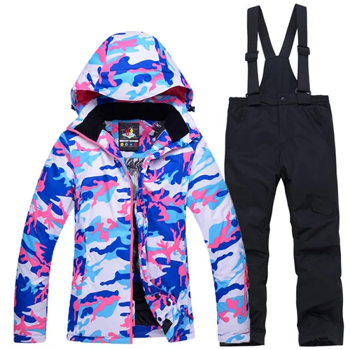 Лыжные костюмы; Детские комплекты для сноубординга для девочек; лыжная куртка и штаны; теплая ветрозащитная Водонепроницаемая зимняя одежда для улицы - Цвет: Sets 8
