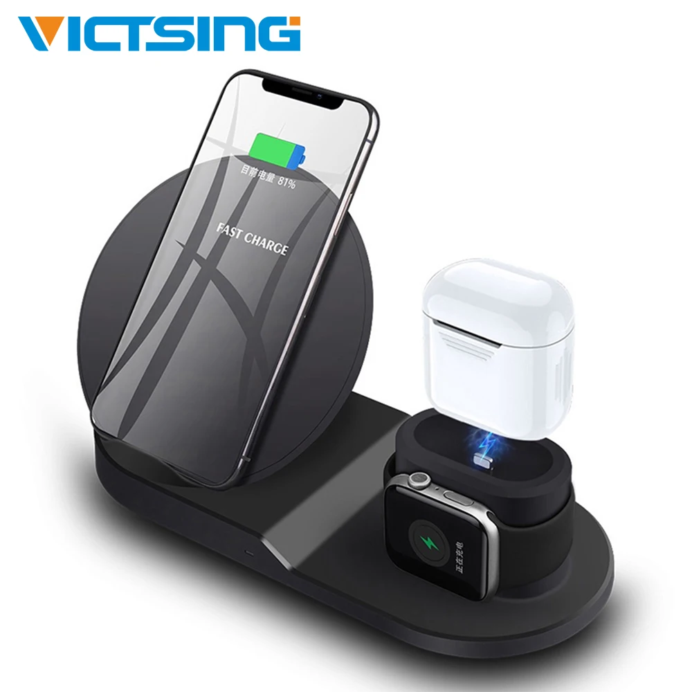 

3-In-1 Wireless Charger 10W Fast Upright Charging Stand Charging Stand Wireless Charger Stable Chip for Android For iphone