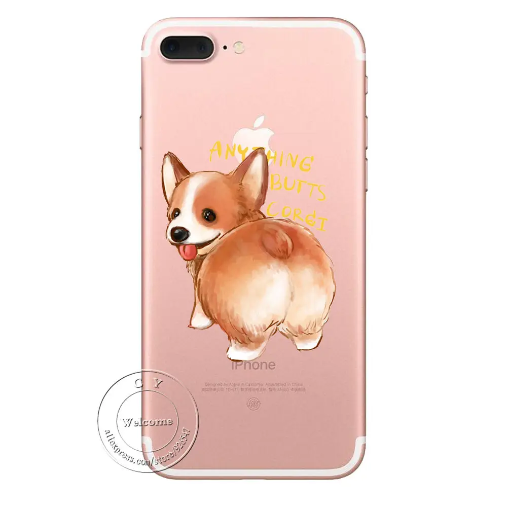 Ультратонкий Мягкий ТПУ супер милый чехол корги для iPhone 11 Pro Max 6 6S 7 8 Plus X XS Max XR 5 5S SE чехол для телефона с мультяшной собакой попой - Цвет: 095