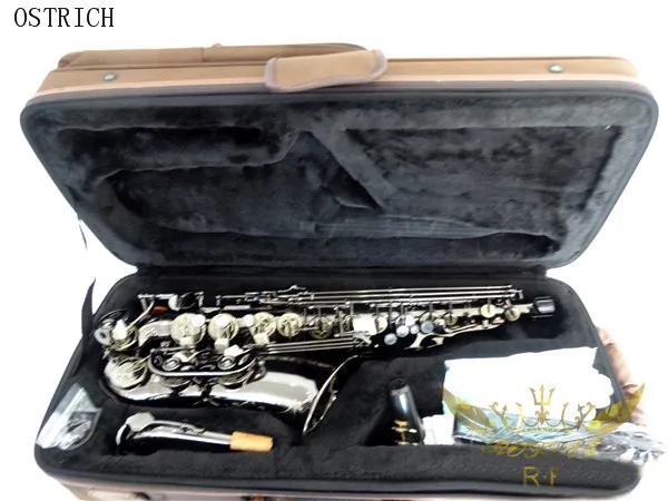 

Ostrich black nickel plated brass Eb alto saxophone Alto Saxophone E Flat Matte Black Musical Instruments Saxophone Professional