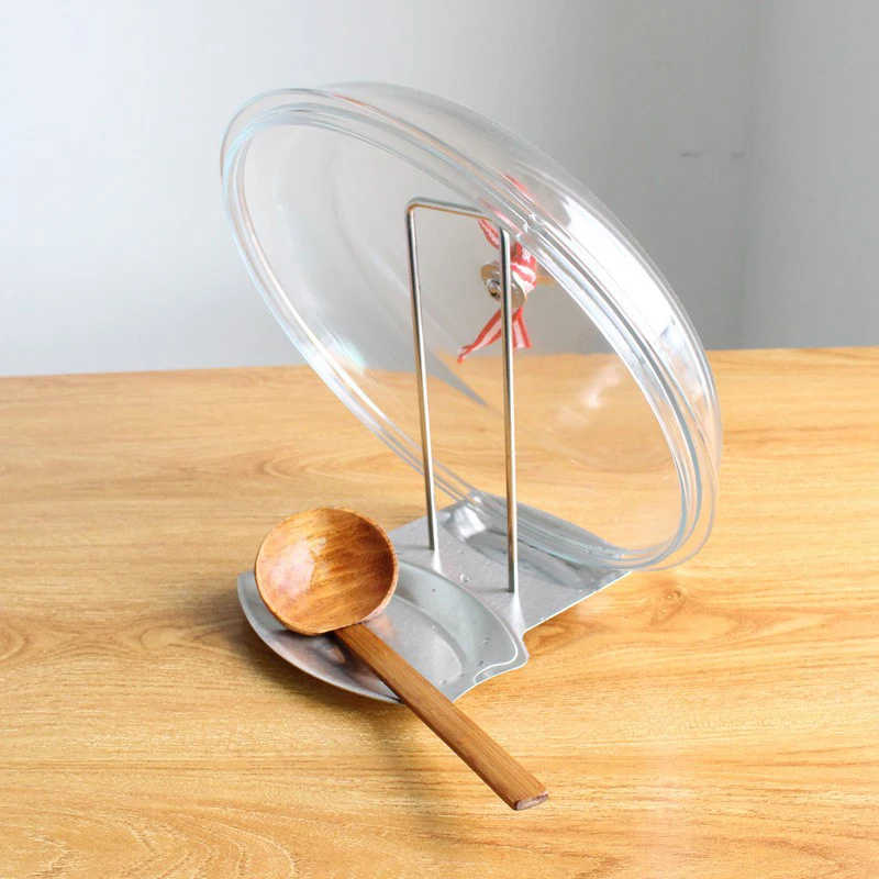 

Stainless Steel Spoon Rests Pot Clips Cover Racks Dinner Kitchen Tools Shovel Holder Gadgets Dining Bar Accessories Supplies
