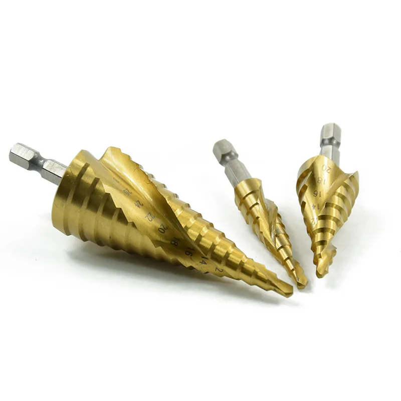 3PCS/SET 4-12/20/32mm HSS Spiral Grooved center drill bit solid carbide mini drill accessories Titanium Step Cone Drill Bit