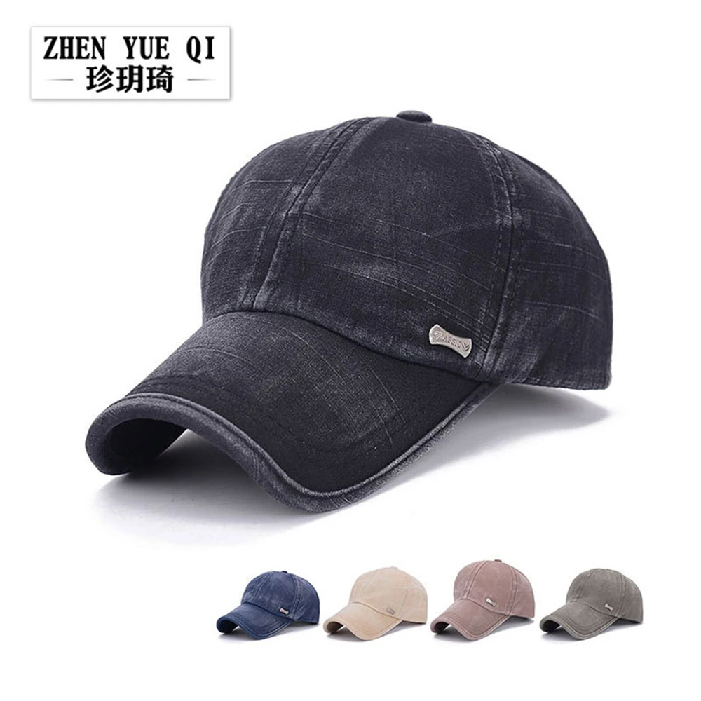

Vintage Baseball Cap Men Good Quality Solid Washed Leisure Casual Adjustable Snapback Cap Spring Autumn Hat Wholesale Retail