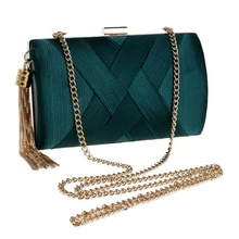 Metal Tassel Lady Clutch Bag With Chain Shoulder Handbags Classical Style Women Small Purse Day Evening Clutch Bags