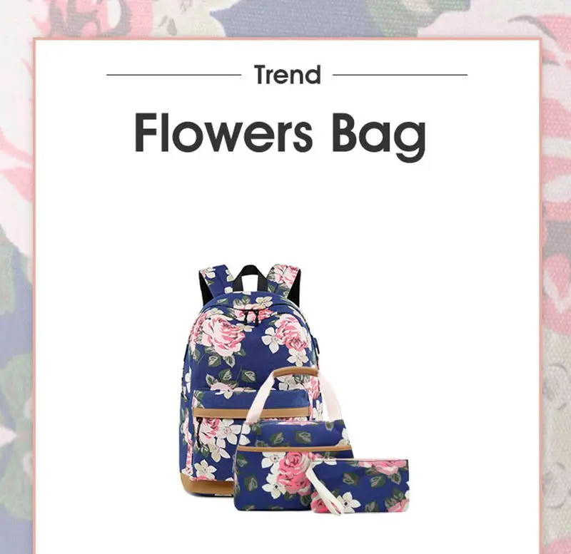 Для подростков, школьный рюкзак, набор из плотной ткани с цветочным принтом; платье принцессы для девочек, детские школьные рюкзаки, детские рюкзаки, портфели, сумки для школы