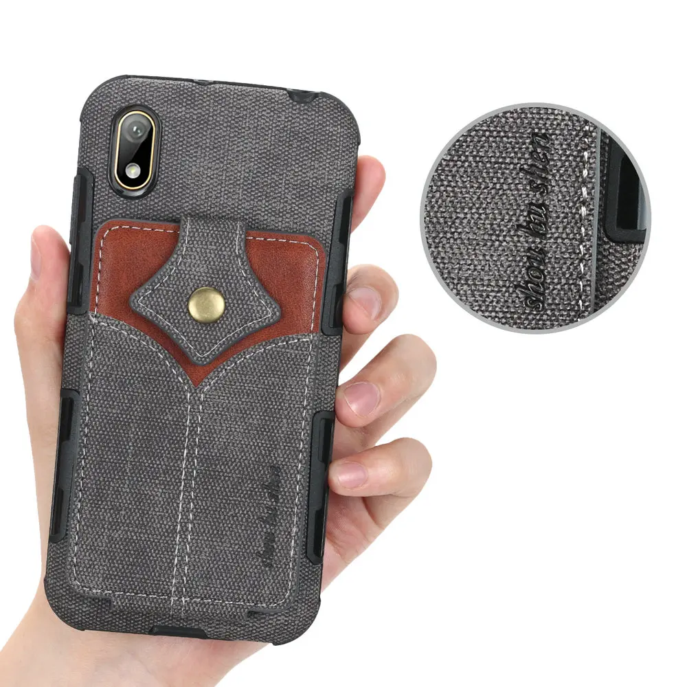

Huawei Y5 2019 Back Case Huawei Y5 2019 Case Cloth Wallet Card Slot for Funda Huawei Y 5 (2019) Case HuaweiY5 5Y Shockproof Capa