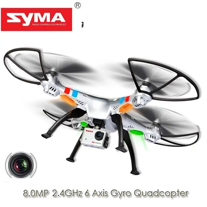 

Retail Packaging Syma X8G 2.4G 4ch 6 Axis Venture with 5MP HD Camera RC Quadcopter RTF RC Simulators Battery And Blades Gifts