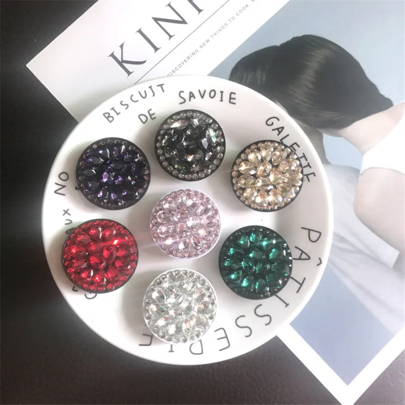 

Round airbag mobile phone holder crystal diamond bracket ring bracket expandable airbag bracket for iPhone X XS xiaomi
