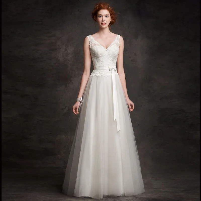 2019 Graceful A Line Chiffon And Lace Beach Wedding 2019 Graceful A Line Chiffon And Lace Beach Wedding
